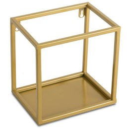 Półka wisząca ścienna metal złota 20 cm Wykonany z metalu, prosta i stylowa półeczka na kwiaty w kolorze złotym