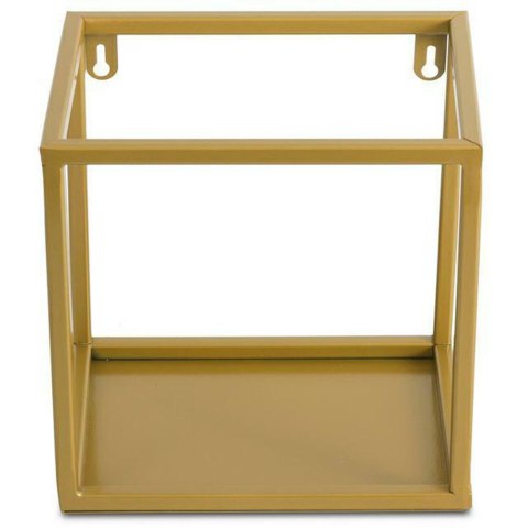 Półka wisząca ścienna metal złota 20 cm Wykonany z metalu, prosta i stylowa półeczka na kwiaty w kolorze złotym