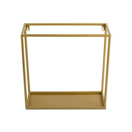 Półka wisząca ścienna metal złota 40 cm Wykonany z metalu, prosta i stylowa półeczka na kwiaty i dekorację w kolorze złotym