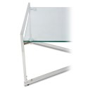 Stolik kawowy Solas Silver Wykonany ze stali nierdzewnej w kolorze srebrnym, wymiary 120x60x40 cm, blat z hartowanego szkła