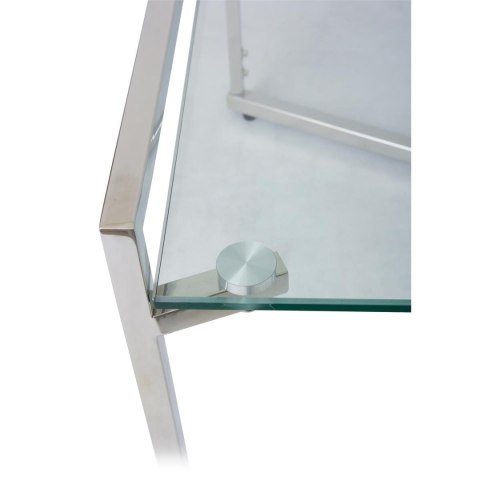 Stolik kawowy Solas Silver Wykonany ze stali nierdzewnej w kolorze srebrnym, wymiary 120x60x40 cm, blat z hartowanego szkła