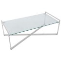 Stolik kawowy Solas Silver Wykonany ze stali nierdzewnej w kolorze srebrnym, wymiary 120x60x40 cm, blat z hartowanego szkła