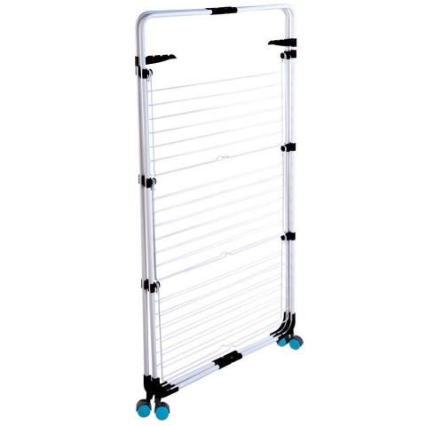 Suszarka do ubrań na kółkach 132 cm Suszarka składana na pranie, piętrowa, o powierzchni suszenia 30 m, wykonana z metalu w kolo