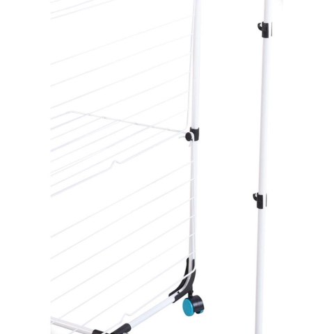 Suszarka do ubrań na kółkach 132 cm Suszarka składana na pranie, piętrowa, o powierzchni suszenia 30 m, wykonana z metalu w kolo