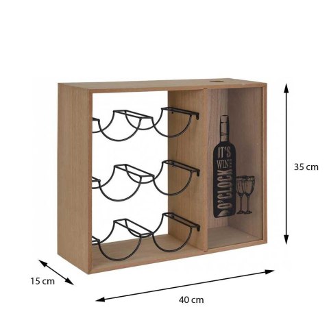 Szafka na butelki z przeszkloną szybką Regał na butelki, stojak w formie półki wykonany z mdf, z przeszkloną szybką o wymiarach: