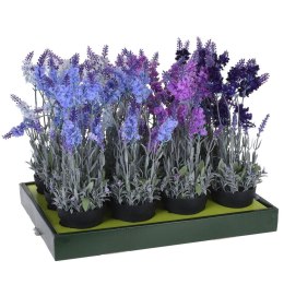 Sztuczna roślina Lawenda niebieska Wykonany z tworzywa sztucznego, dekoracyjny kwiat sztuczny w donicy o wysokości 40 cm