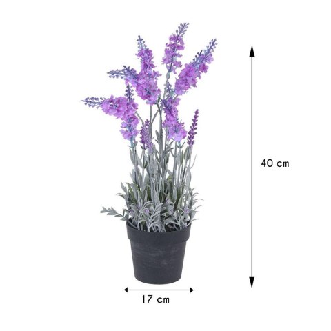Sztuczna roślina Lawenda różowa Wykonany z tworzywa sztucznego, dekoracyjny kwiat sztuczny w donicy o wysokości 40 cm
