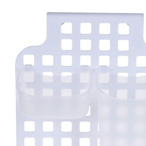 Wisząca półka łazienkowa biała Praktyczny organizer ścienny do łazienki z trzema koszami na akcesoria do mycia o wymiarach: 29x9