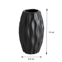 Czarny wazon Janina wzór 1 Wykonany z kamionki, w stylu nowoczesnym, wysokość 12 cm