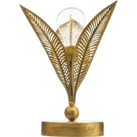 Dekoracyjna lampka LED Leaf 24,5 cmWykonana z połączenia metalu i tworzywa, w kolorze złotym, oryginalny i funkcjonalny dodatek 