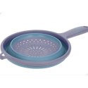 Durszlak składany silikonowy z rączką Praktyczne sitko z uchwytem, składane do odcedzania makaronu, mycia owoców czy warzyw o śr