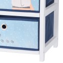 Komoda dla dzieci z szufladami niebieska Szafka, regał do pokoju dziecięcego z dwoma szufladami niebiesko biała o wymiarach: 43x