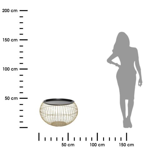 Komplet 2 stolików kawowych Alya Wykonane z metalu w kolorze złotym, mały i duży stolik w zestawie, nowoczesny i oryginalny desi