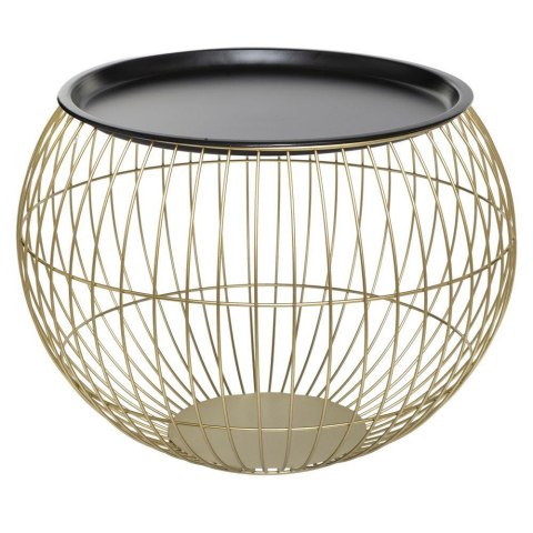 Komplet 2 stolików kawowych Alya Wykonane z metalu w kolorze złotym, mały i duży stolik w zestawie, nowoczesny i oryginalny desi