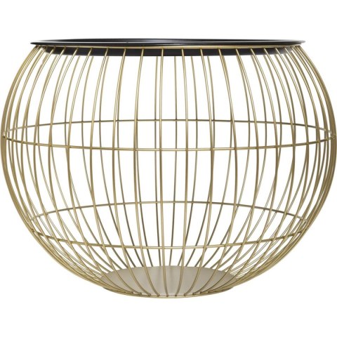 Komplet 2 stolików kawowych Alya Wykonane z metalu w kolorze złotym, mały i duży stolik w zestawie, nowoczesny i oryginalny desi