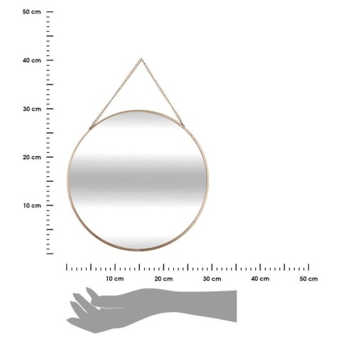 Komplet 3 złotych luster okrągłych Rama wykonana z metalu, każde lustro w innym rozmiarze, uniwersalny kształt