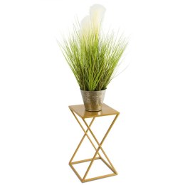 Kwietnik stojący 40 cm złoty nowoczesnyWykonany z metalu, prosty i stylowy stojak na kwiatki w kolorze złotym