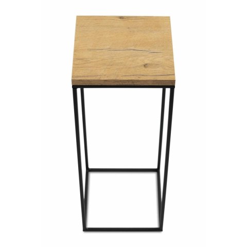 Kwietnik stojący 60 cm BasicLoft Wykonany z metalu oraz blatu z płyty MDF w kolorze Dąb Lancelot, praktyczny i elegancki stojak 