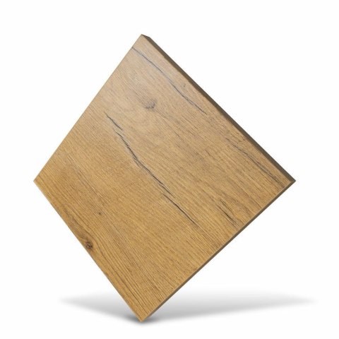 Kwietnik stojący 60 cm BasicLoft Wykonany z metalu oraz blatu z płyty MDF w kolorze Dąb Lancelot, praktyczny i elegancki stojak 