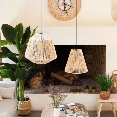 Lampa wisząca Giada 30 cm Druciany klosz owinięty papierowym materiałem, długość przewodu 95 cm, minimalistyczny i elegancki des