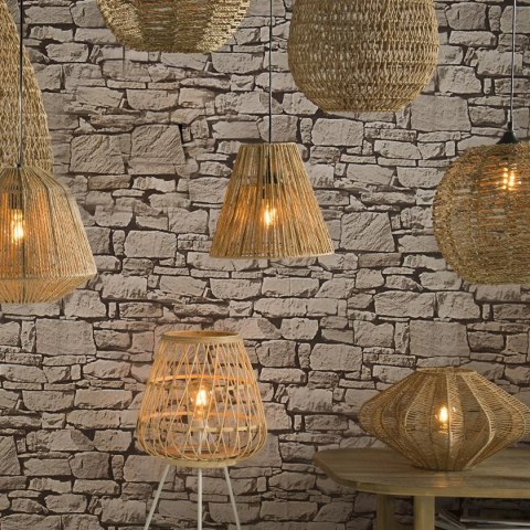 Lampa wisząca Giada 30 cm Druciany klosz owinięty papierowym materiałem, długość przewodu 95 cm, minimalistyczny i elegancki des