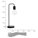 Lampka biurkowa Keli czarna 45 cm Wykonana z metalu, okrągła podstawa, minimalistyczny i elegancki design