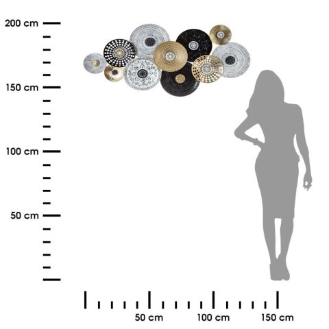 Metalowa ozdoba ścienna 134x68 cm Składająca się z wielokolorowych okręgów, nowoczesny i oryginalny design