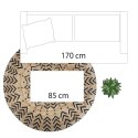 Okrągły dywan jutowy 120 cm wzór 1 Orientalny wzór, naturalny materiał, minimalistyczny i elegancki design