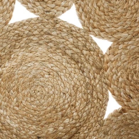 Okrągły dywan jutowy Lace 80 cm Ażurowy wzór, naturalny materiał, minimalistyczny i elegancki design