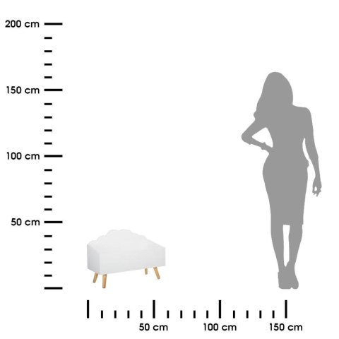 Ozdobny pojemnik na zabawki biały Wykonany z lakierowanej płyty MDF, nogi z drewna sosnowego, ozdobne wykończenie przypominające