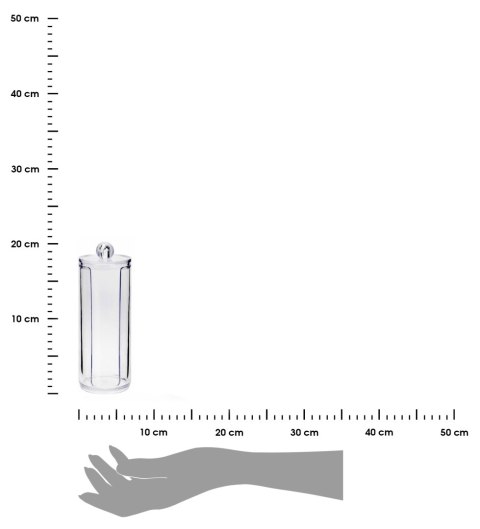 Pojemnik na płatki kosmetyczne Przeźroczyste eleganckie pudełko z przykrywką z serii Eleganza na waciki kosmetyczne o wymiarach: