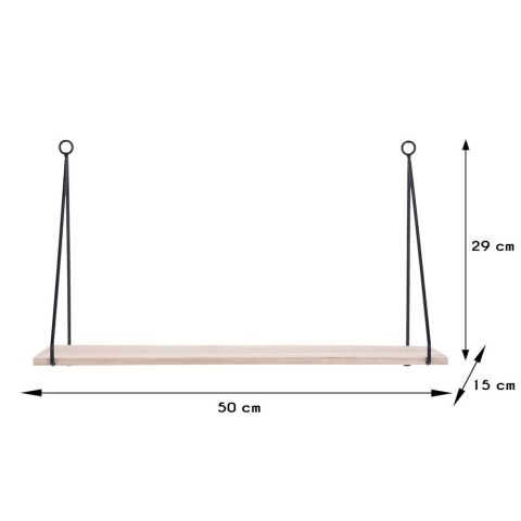 Półka drewniana ścienna minimalistyczna Wisząca półka z drewna na metalowych wspornikach, na kwiaty i dekoracje, do aranżacji w 