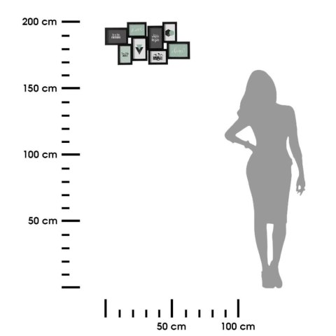 Ramka na zdjęcia Cali czarna na 8 zdjęć Wykonana z tworzywa sztucznego, z miejscem na 8 zdjęć, nowoczesny wygląd