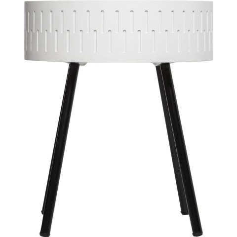 Stolik kawowy Shiro biały Wbudowany schowek, metalowe nogi w kolorze czarnym, funkcjonalny i stylowy dodatek do salonu