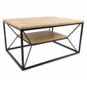 Stolik kawowy z półką 80x60 cm BasicLoft Stolik wykonany z metalu oraz laminowaj płyty MDF, solidny i loftowy stoliczek do salon