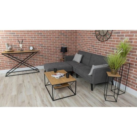 Stolik kawowy z półką 80x60 cm BasicLoft Stolik wykonany z metalu oraz laminowaj płyty MDF, solidny i loftowy stoliczek do salon
