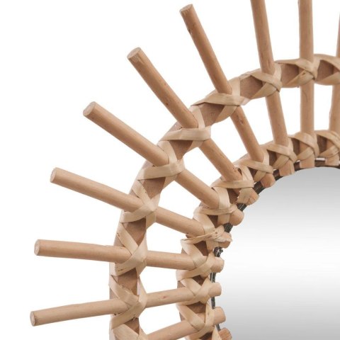 Wiklinowe lustro Słońce 30 cm W naturalnym kolorze, nowoczesny kształt, elegancki i stylowy dodatek do wnętrz