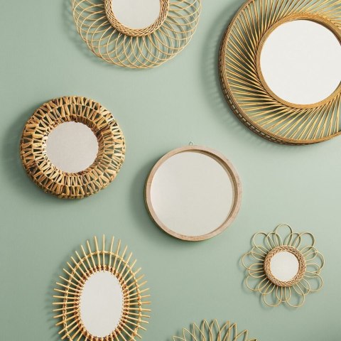 Wiklinowe lustro kwiat 38 cm W naturalnym kolorze, oryginalny kształt, elegancki i stylowy dodatek do wnętrz