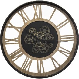 Zegar ścienny Meca 57 cm Wykonany z połączenia metalu i płyty MDF, rzymskie cyfry, idealny do wnętrz urządzonych w stylu loft