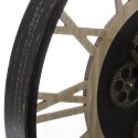 Zegar ścienny Meca 57 cm Wykonany z połączenia metalu i płyty MDF, rzymskie cyfry, idealny do wnętrz urządzonych w stylu loft