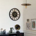 Zegar ścienny Meca 57 cm Wykonany z połączenia metalu i płyty MDF, rzymskie cyfry, idealny do wnętrz urządzonych w stylu loft