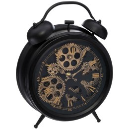 Zegar stołowy Meca Wykonany z metalu w kolorze czarnym, cichy mechanizm, idealny do wnętrz urządzonych w stylu loft