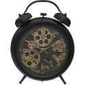 Zegar stołowy Meca Wykonany z metalu w kolorze czarnym, cichy mechanizm, idealny do wnętrz urządzonych w stylu loft