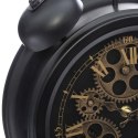 Zegar stołowy Meca Wykonany z metalu w kolorze czarnym, cichy mechanizm, idealny do wnętrz urządzonych w stylu loft