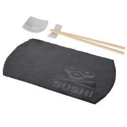 Zestaw do sushi 4 elementy Idealny do serwowania sushi i innych przekąsek, na kamiennej desce, w komplecie z miseczką, podstawką