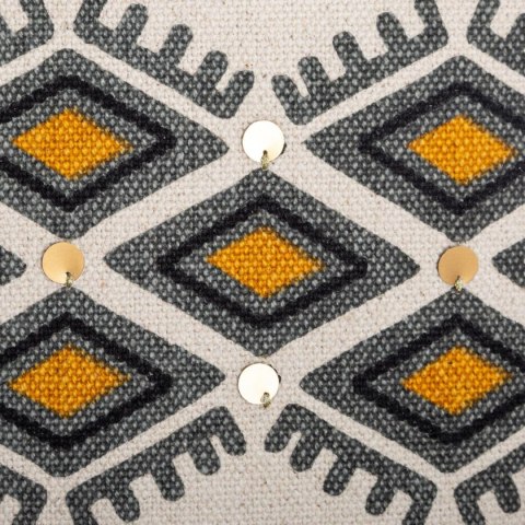 Bawełniana poszewka Aztec 40x40 cm Ozdobiona 4 pomponikami na rogach, wykończenie w postaci 12 cekinów, wyposażona w zamek błysk
