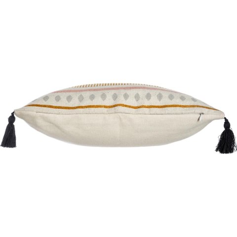 Bawełniana poszewka Pearl 40x40 cm Ozdobiona 4 pomponikami na rogach, wykończenie w postaci 8 czarnych pereł, wyposażona w zamek