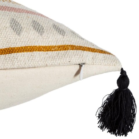 Bawełniana poszewka Pearl 40x40 cm Ozdobiona 4 pomponikami na rogach, wykończenie w postaci 8 czarnych pereł, wyposażona w zamek