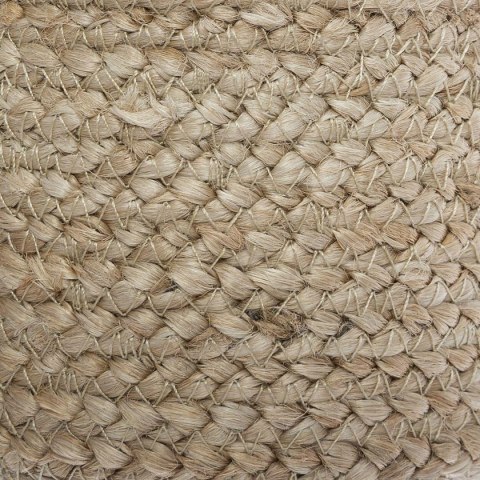 Komplet 3 czarnych koszy jutowych Okrągły kształt, połączenie naturalnej kolorystyki z czernią, każdy w innym rozmiarze