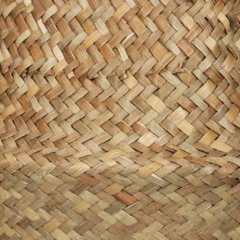 Kwietnik wiszący z trawy morskiej 18 cm Okrągły kształt, naturalna kolorystyka, w stylu boho